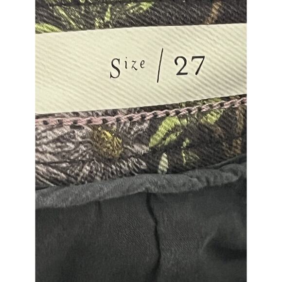 PILCRO Anthropologie Water Lily Jeans Pant •27• Botanical Floral High Wide Leg - Picture 8 of 13